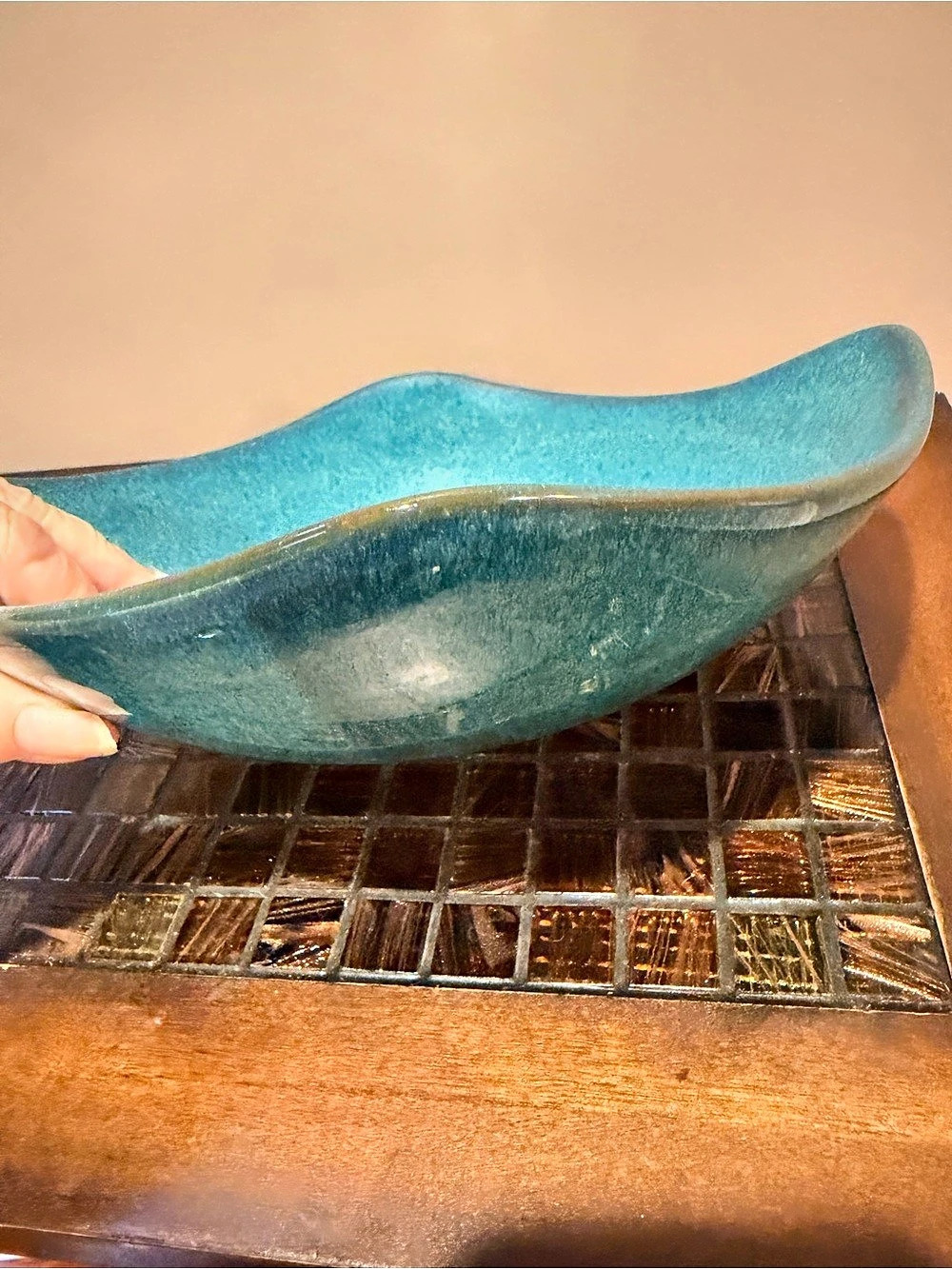 Irish Country Pottery Blue Ceramic Serveware Bowl - Picture 3 of 4